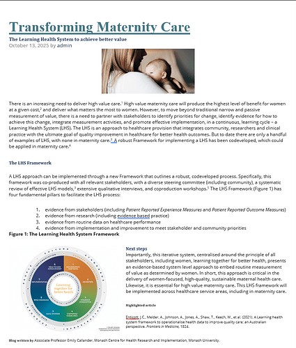 tRANSFORMING mATERNAL cARE